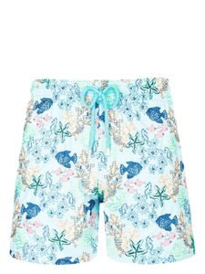 Vilebrequin short de bain à broderies - Bleu