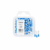 Adereindhuls 0,75qmm blauw penlengte = 8mm 100 stuks 720035 geïsoleerd Klemko