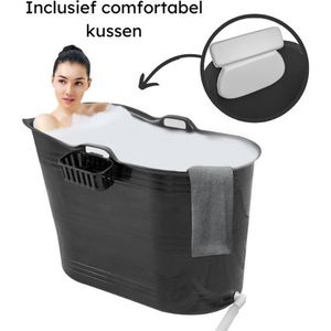 LIFEBATH - Zitbad Olivia - 330L - Bath Bucket - Inclusief badkussen - Zwart