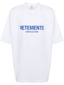 VETEMENTS t-shirt en coton à logo imprimé - Blanc