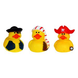 Rubber badeendjes/piraten mix - 6x stuks - badkamer fun artikelen - size 5 cm - kunststof