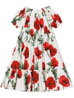 Dolce & Gabbana Kids robe volantée à fleurs - Blanc