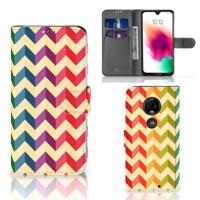 Motorola Moto G7 | G7 Plus | Telefoon Hoesje | Zigzag Multi Color | Portemonnee hoesje