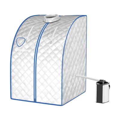 1000 W 3L Stoomsauna met Verstuivingsfunctie Home Sauna met Afstandsbediening Warmtecabine met Instelbare Timer en Temperatuur Zilver