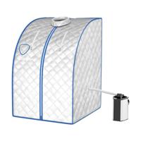 1000 W 3L Stoomsauna met Verstuivingsfunctie Home Sauna met Afstandsbediening Warmtecabine met Instelbare Timer en Temperatuur Zilver