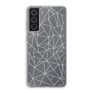 Geometrische lijnen wit: Samsung Galaxy S21 FE Transparant Hoesje