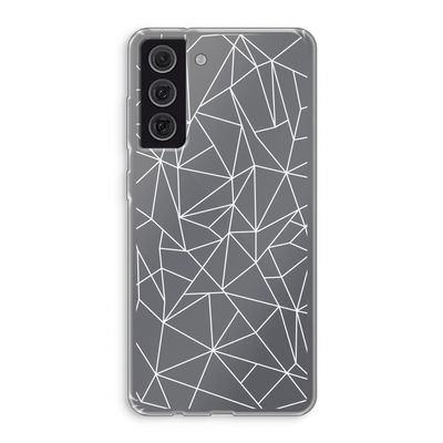 Geometrische lijnen wit: Samsung Galaxy S21 FE Transparant Hoesje