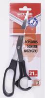 OFFICE products schaar, 21 cm, rechts en links, ronde punt, zwart, blister van 1 stuk