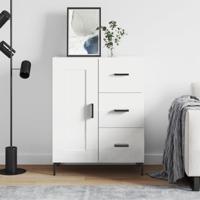 Dressoir 69,5x34x90 cm bewerkt hout wit - thumbnail
