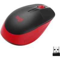 Logitech m190 full-size wireless mouse (rood, 1000 dpi)