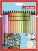 Viltstift STABILO Pen 68 etui ÃƒÆ' 18 nieuwe kleuren