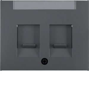 Berker K.1 centraalstuk voor 2 x RJ45 dub antraciet gelakt