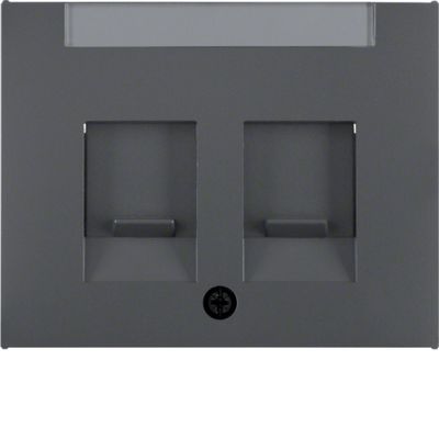 Berker K.1 centraalstuk voor 2 x RJ45 dub antraciet gelakt