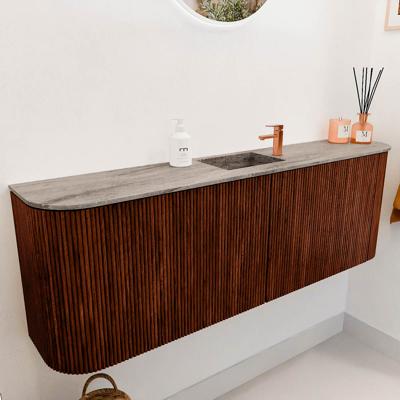 Toiletmeubel Mondiaz Joya Dlux | 123.2 cm | Meubelkleur Ruby | Faye wastafel Oza Wasbak Midden | 1 kraangat