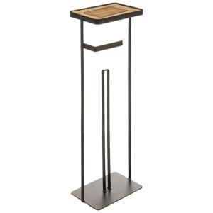 5Five Toiletrolhouder - zwart - met reservoir - met telefoonplankje - 59 cm
