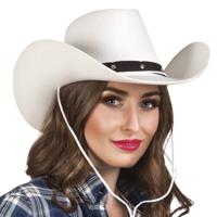 Boland cowboyhoed Wichita - 2x stuks - polyester - wit - verkleedartikelen - voor dames