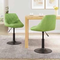 Eetkamerstoelen draaibaar 2 st fluweel lichtgroen