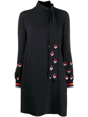 Valentino Garavani robe brodée de sequins à manches longues - Noir