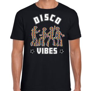 Disco verkleed t-shirt heren - jaren 80 feest outfit - disco vibes - zwart