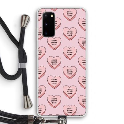 Chicks before dicks: Samsung Galaxy S20 Transparant Hoesje met koord