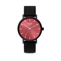 Frank 1967 7FW 0002 Horloge staal/leder zwart-rood 42 mm