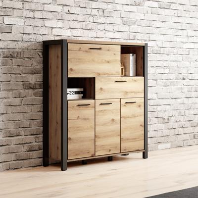 Home365 Dressoir Akven - 3-deurs incl. lade + klep - Wotan Eiken
