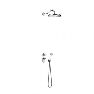 Tres Clasic inbouw regendoucheset met thermostaatkraan chroom Tres Clasic inbouw regendoucheset met thermostaatkraan chroom
