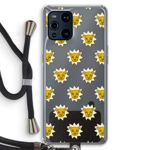 Leeuwenkoppen: Oppo Find X3 Pro Transparant Hoesje met koord
