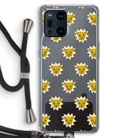 Leeuwenkoppen: Oppo Find X3 Pro Transparant Hoesje met koord