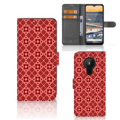 Nokia 5.3 | Telefoon Hoesje | Batik Rood | Portemonnee hoesje