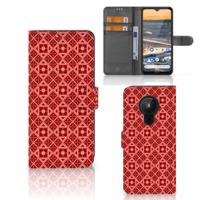 Nokia 5.3 | Telefoon Hoesje | Batik Rood | Portemonnee hoesje