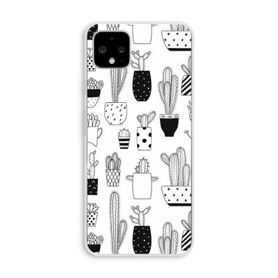 Cactusmotief: Pixel 4 XL Transparant Hoesje