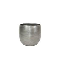 Ter Steege Bloempot Aluminium Zilver D 31 cm H 28 cm - thumbnail