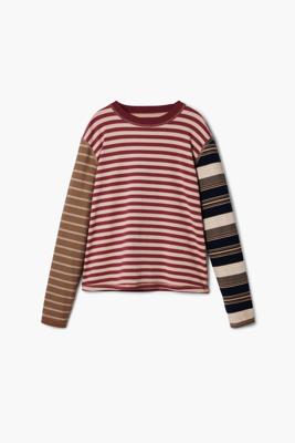 Grunge gestreept T-shirt - MATERIAL FINISHES - L