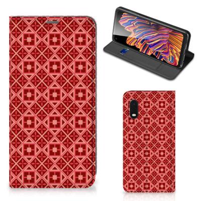 Samsung Xcover Pro | Hoesje met Magneet | Batik Rood