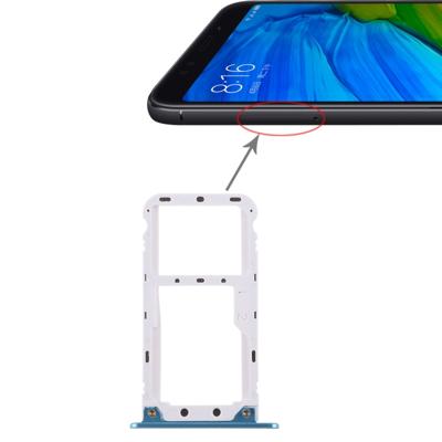 2 SIM-kaart lade/micro SD-kaart lade voor Xiaomi Redmi 5 plus (blauw)
