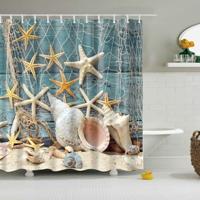 2 stuks kleurrijke strand conch Starfish shell polyester wasbaar bad douche gordijnen grootte: 180X200cm (visnet shell) 2 stuks kleurrijke strand conch Starfish shell polyester wasbaar bad douche gordijnen grootte: 180X200cm (visnet shell)