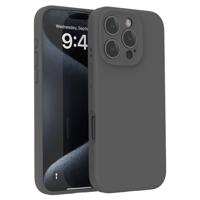 Lunso iPhone 16 Pro hoesje - Flexibel siliconen Backcover - Donkergrijs