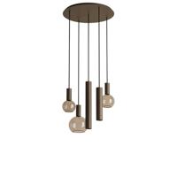 Hanglamp Riva rond 5 lichts platinum