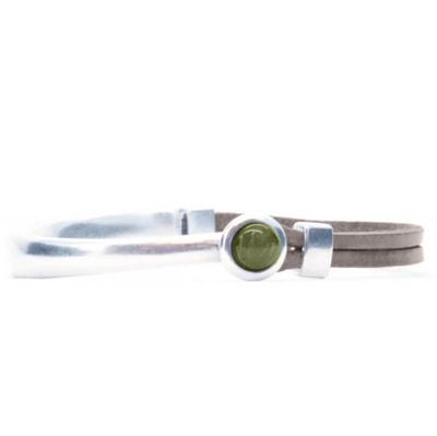 Qoss Taupe Armband Eva Mosgroene Bol - Maat S