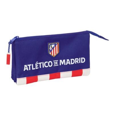 Pennenetui met 3 vakken Atlético Madrid Blauw Wit Rood 22 x 12 x 3 cm