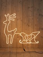 Neonverlichting hert met slee 92 x 115 cm grondsteker warm wit - Anna's Collection