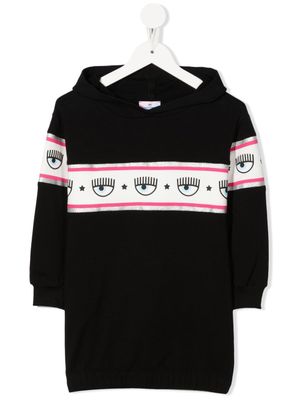 Chiara Ferragni Kids robe-sweat à logo imprimé - Noir