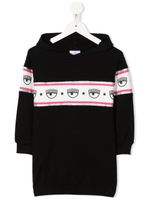 Chiara Ferragni Kids robe-sweat à logo imprimé - Noir