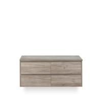 Dante Badmeubelset 120 cm - 4 laden Craft Oak - Wastafel Bovenblad