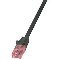 LogiLink CQ2033U RJ45 Netwerkkabel, patchkabel CAT 6 U/UTP 1.00 m Zwart Vlambestendig, Snagless 1 stuk(s)