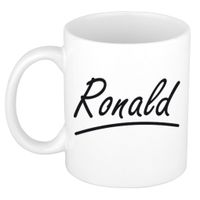 Ronald voornaam kado beker / mok sierlijke letters - gepersonaliseerde mok met naam   -