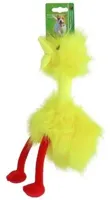 Boon Fluffy Bird hondenspeeltje geel & rood 35cm