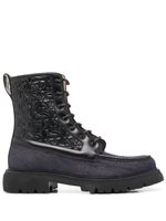 Ferragamo bottes de combat Gancini - Noir