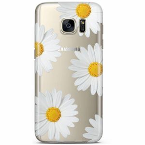 Samsung Galaxy S7 transparant hoesje - Sweet daisies